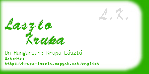 laszlo krupa business card